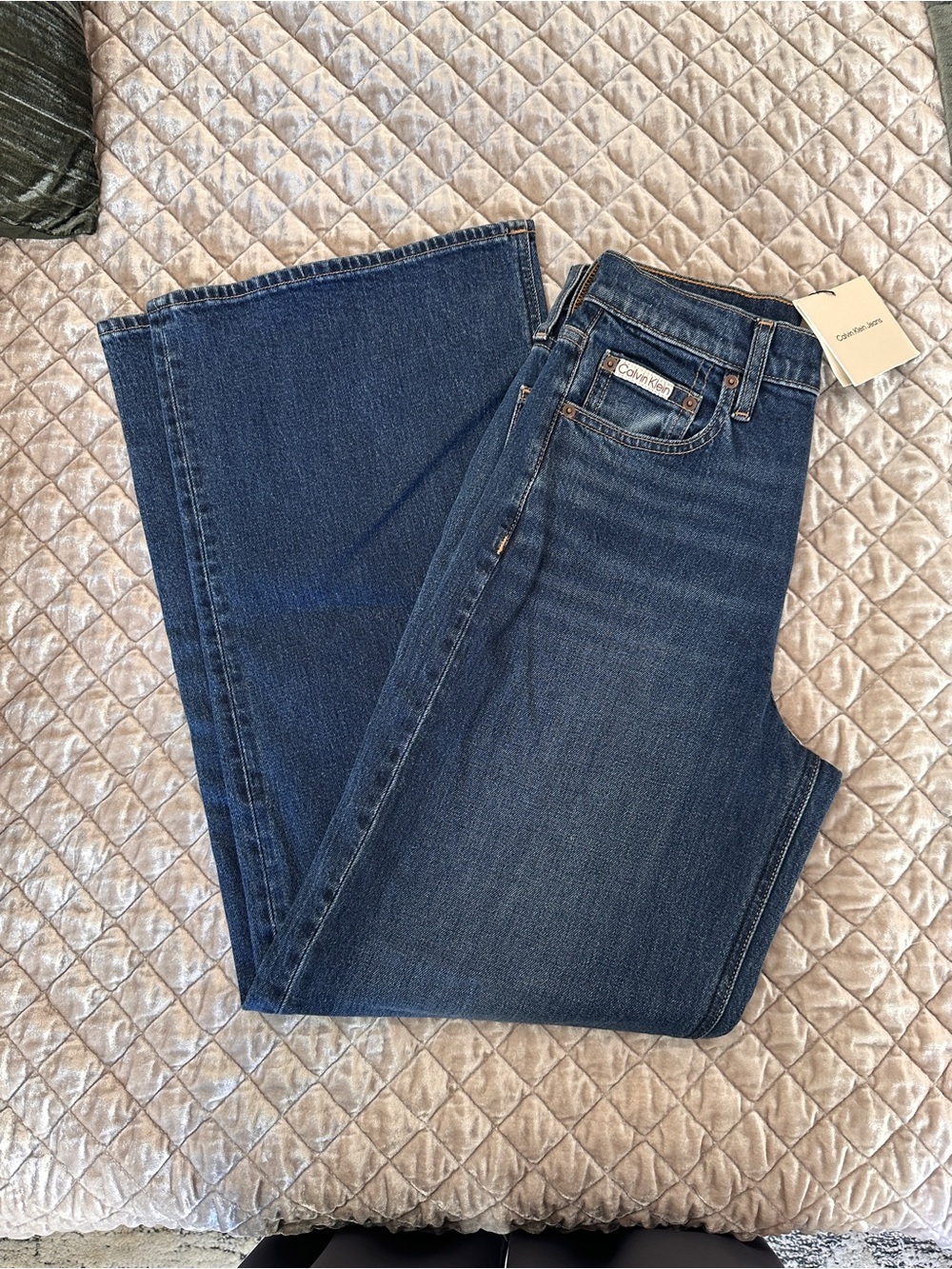 Calvin Klein Indigo High-Waist Ultra Wide Leg Jeans